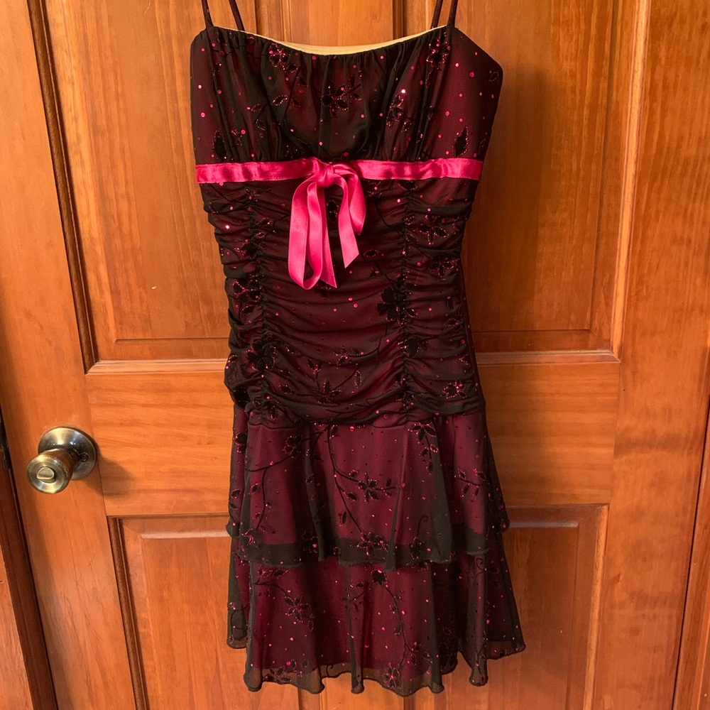 Black and pink dress